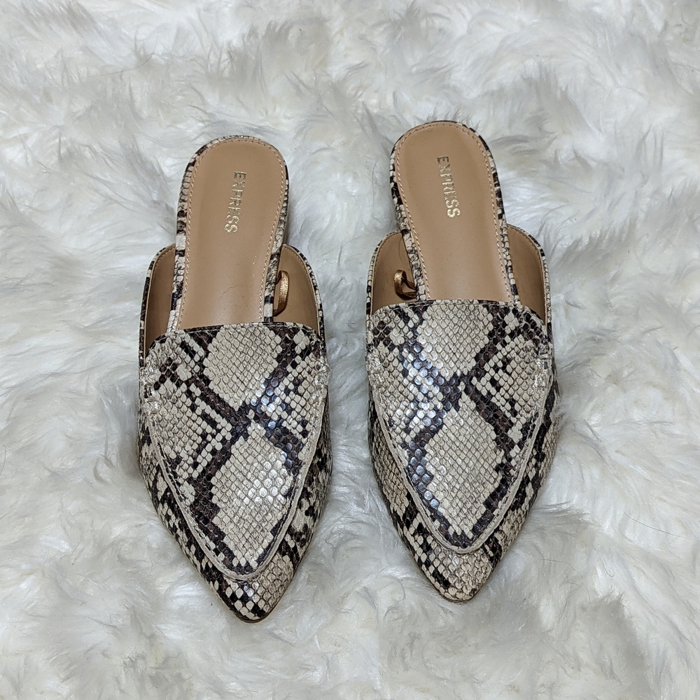 Express Snakeskin Slides